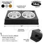 Iconic Pet Colour Splash Designer Rattan Pet Double Diner (Set of 2)