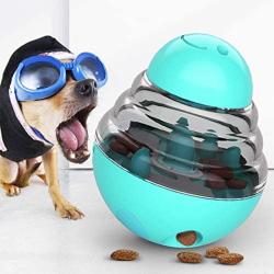 USAMS Dog Cat Tumbler Treat Ball Slow Feeder Toy Pet Food Dispenser Puzzle Toy for Dog Cat Natural Instinct Fulfillment IQ Active Stimulation (Blue)