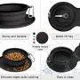 WINSEE Collapsible Dog Bowls with Mat, Portable Foldable Travel Bowls for Cats Dogs, Expandable Cup Dish, No Spill Non-Skid Silicone Pet Food&Water Feeder Bowl with Free Frisbee&Carabiner, for Outdoor
