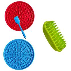 Dog Silicone Shampoo Brush, Easy to Clean Dog Bath Brush, Soft Massage Comb Brushing for Medium to Long Haired Medium Large Pets and Cats（2 Pack