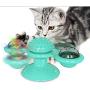 MAITING Interactive Cat Catnip Toy for Indoor Cats, Windmill Catnip Toy Funny Kitten Toys Cat Toothbrush Toy Cats Hair Brush Turntable Massage Scratching Tickle（Blue）