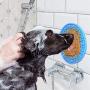 BNUNWISH Dog Lick Pad Washing Distraction Device Slow Feeder Lick Mat, 7.8 Inch in Diameter, Set of 2, with Strong Suction for Pet Bathing, Grooming and Dog Training