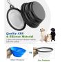 Noryika Collapsible Dog Bowls [2 Pack], Silicone Food & Water Travel Bowl with Lids & Carabiners for Dogs Cats, Portable Travel Pet Bowl for Walking Camping, Kennels & Camping, Blue + Green