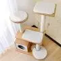 Modern Cat Tree, 6 Level Wooden Cat Tower, Kitten Play House with Sturdy Scratching Posts, Spacious Condo Hanging Ball and Removable Mats Modern Cat Tree, 6 Level Wooden Cat Tower, Kitten Play House with Sturdy Scratching Posts, Spacious Condo Hanging Ball and Removable Mats