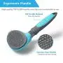 RPGT Self Cleaning Grooming Brush Bendable without Dead Anglee Pet Shedding Grooming Tools 11cm Blue for Dog & Cat with Long or Short hair RPGT Self Cleaning Grooming Brush Bendable without Dead Anglee Pet Shedding Grooming Tools 11cm Blue for Dog & Cat with Long or Short hair