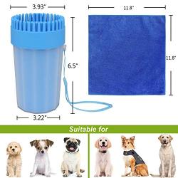 Dog Paw Cleaner with Towel, Portable Pet Cleaning Cup, Comfortable Silicone Dog Feet Cleaner, Dog Brush Cup for Pet Grooming