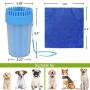 Dog Paw Cleaner with Towel, Portable Pet Cleaning Cup, Comfortable Silicone Dog Feet Cleaner, Dog Brush Cup for Pet Grooming