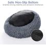 rabbitgoo Cat Bed for Indoor Cats, Fluffy Round Cat Bed for Small Dogs Kittens, Self Warming Calming Bed for Improved Sleep, Soft Plush Donut Cuddler Cushion Pet Bed, Non-Slip, Machine Washable, Gray