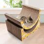 PrimePets Cat Scratcher Cardboard Lounge, Removable Cat Scratching Couch with Catnip and Ball Toys, Reversible Corrugated Cat Scratch Lounge Sofa Bed for Cats Kitty Kitten