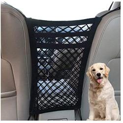 DYKESON Dog Car Net Barrier Pet Barrier with Auto Safety Mesh Organizer Baby Stretchable Storage Bag Universal for Cars, SUVs -Easy Install,Safer to Drive with Children and Pets