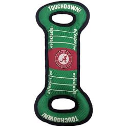 Pets First NCAA Football Field Dog Toy with Squeaker. - Alabama Crimson Tide - for Tug, Toss, and Fetch. - Tough & Durable PET Toy