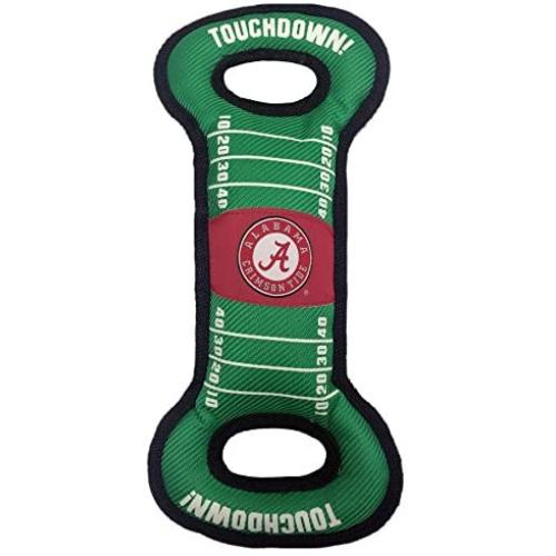 Pets First NCAA Football Field Dog Toy with Squeaker. - Alabama Crimson Tide - for Tug, Toss, and Fetch. - Tough & Durable PET Toy