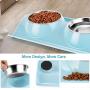 GRANDSEA Double Dog Bowls with Stand, 11 oz Stainless Steel Cat Dish, Dual Use Pet Food and Water Feeder for Small Dogs and Cats GRANDSEA Double Dog Bowls with Stand, 11 oz Stainless Steel Cat Dish, Dual Use Pet Food and Water Feeder for Small Dogs and Cats