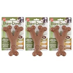 Spot Bam-bones Brown Bacon-Flavored Wish Bone Dog Toy 1 pk