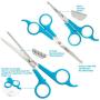 BOSHEL Dog Grooming Scissors Set - 3 Dog Grooming Shears - Safe Rounded Tips - 1 Large Straight Dog Scissors - 1 Micro-serrated Scissors For Trimming Face, Ear, Nose & Paws & 1 Dog Thinning Shears