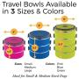 Healthy Human Portable Dog & Pet Travel Bowls with Lid - Human Grade Stainless Steel - Ideal for Food & Water - 3 Sizes & 3 Colors