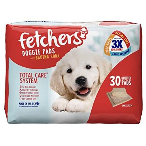 Fetchers Puppy Pads with Baking Soda, 30 Count, Large, 23 by 24 Inches