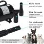 winniehome Dog and Cat Pet Grooming Hair Dryer,Stepless Adjustable Speed Dog Hair Dry(er with Hose,3 Nozzle Pet Blow Dryer(Pure Black)