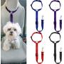 4 Pieces Safety Dog Seat Belt Straps Adjustable Pet Car Seat Belts Doggy Car Headrests Car Leash Seatbelts for Small Dogs Vehicles Traveling