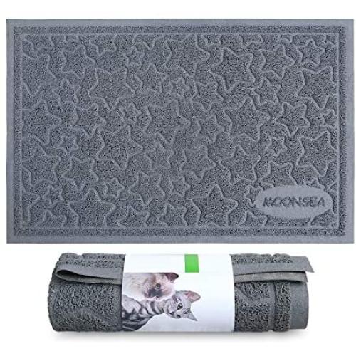 Pet Feeding Mat for Food and Water Large Size(35'' X 23''), Non-Slip Waterproof Dog Food Mat, Easy to Clean Dog Bowl Mat, Unique Star Pattern