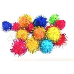 Rimobul Assorted Color Sparkle Balls My Cats All Time Favorite Toy - 1.5'' - 20 Pack