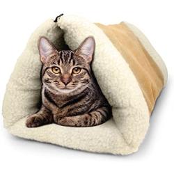 PARTYSAVING PET Palace 2-in-1 Pet Bed Snooze Tunnel and Mat for Pets Cats Dogs and Kittens for Travel or Home, APL1343, Beige