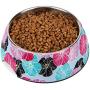 Flexzion Stainless Steel Dog Bowl Cat Dish - Anti-Slip Slip Resistant Rubber Base Pet Feeder, Dishwasher Safe & Rust Resistant with Removable Food Water Holder 24 Fl Oz