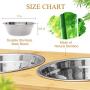 Raised Pet Bowls Elevated Feeder for Dogs Cats - Adjustable Bamboo Food and Water Bowls Stand Feeder, Available in 8.5 inches and 4.5 inches with 2 x Stainless Steel for Free