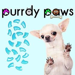 Purrdy Paws 40-Pack Soft Nail Caps for Dogs Claws Sky Blue