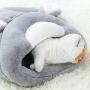 ZARYIEEO Cat Sleeping Bag, Pet Self-Warming Snuggle Sack, Bunny Shaped Cat Sleeping Cave for Small Cats Within 16.5lb, Washable Plush Pet Bed for Indoor Cats Cave Warmer