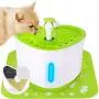 THMY Cat Water Fountain 2L Pet Drinking Fountain,LED Night Vision Water Level Window,Dog Fountain with DC Silent Pump,Heart Shape Flower Design,1 Silicon Mat & 1 Activated Carbon Filter,Green