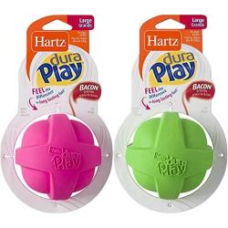 Hartz Dura Play Large Ball Dog Toy Assorted Colors (Pack of 2)
