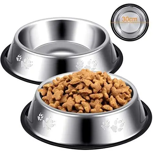Vikedi Stainless Steel Dog Bowls for Medium/Large Dog, 40 Oz Stainless Steel Bowls with Anti-Skid Rubber Base for Food or Water Bowls, Pets Dog Feeder Bowl Dog Dish Reduce Spill, Set of 2 Vikedi Stainless Steel Dog Bowls for Medium/Large Dog, 40 Oz Stainless Steel Bowls with Anti-Skid Rubber Base for Food or Water Bowls, Pets Dog Feeder Bowl Dog Dish Reduce Spill, Set of 2