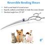 JASON 8'' Curved Dog Grooming Scissors Ergonomic Pets Cats Trimming Shears with Offset Handle and a Jewelled Screw for Right Handed Groomers Long Sharp Comfortable Light-Weight