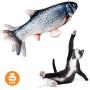 Moving Fish Cat Toy, Realistic Flopping Fish, Wagging Fish Cat Kicker Toys, Plush Interactive Pets Chew Bite Supplies for Cat Exercise, Cat-Fish-Toy-Kitty-Interactive
