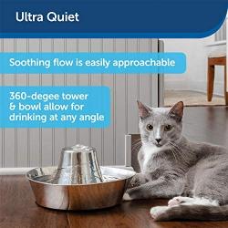 PetSafe Stainless Steel Cat and Dog Water Fountain - Seaside 60 oz or 360 Multi-Pet 128 oz Drinking Fountain