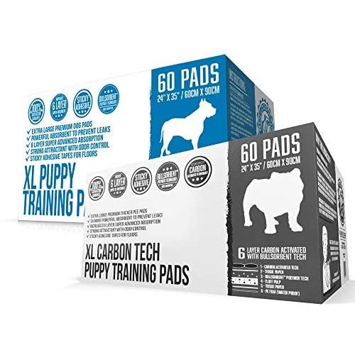 Bulldogology Premium Puppy Training Pee Pads Bundle Kit (Large, 2X 60-Count)