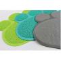 MaruPet Solid Paw Print Cat Litter Mat Non-Slip Pet Paw Shape PVC Mat Placemat for Dog&Cats 17.7''x23.6''/45x60cm Beige