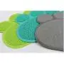 MaruPet Solid Paw Print Cat Litter Mat Non-Slip Pet Paw Shape PVC Mat Placemat for Dog&Cats 17.7''x23.6''/45x60cm Beige
