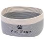 Geyecete Cotton Rope Dog Box for Toys with Handle for Baby Laundry Basket Cat/Dog Toy Storage Blanket Storage Natural Woven Basket Pet Toy Storage Boxes-Cat