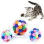 XIHONGSHIR Pet Cat Toys, Bell Ball Toy, Rainbow Ball, Exercise Game Ball, Bounce Balls, Nontoxic Bite Resistant Toy Ball for Pet Dogs Puppy Cat (3Pcs),Rainbowcolor,7cm