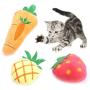 ocijf179 Cat Toy Pet Cat Kitten Cute Carrot Pineapple Shape Plush Doll Catnip Molar Bite Chew Toy - Carrot #
