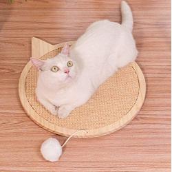 Cat Scratcher Mat, 16.1 X 15.3 Inch Natural Sisal Cat Scratch Pad, Anti-Slip Suction Cups, Attach on Windows, Includes Catnip