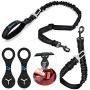 PuppyDoggy Dog Seat Belt Dog Car Seatbelts Adjustable with Padded Handle Dog Standard Leash & 2Pcs Dog Poop Bags Holder (2 Pack)