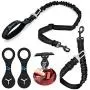 PuppyDoggy Dog Seat Belt Dog Car Seatbelts Adjustable with Padded Handle Dog Standard Leash & 2Pcs Dog Poop Bags Holder (2 Pack)