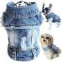 Strangefly Dog Jean Jacket, Blue Puppy Denim T-Shirt, Machine Washable Dog Clothes, Comfort and Cool Apparel, for Small Medium Dogs Pets and Cats (XS, Blue)