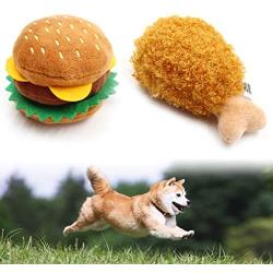 chengzui Dog Chew Molar Various Food Fries Hamburger Chicken Leg Shape Teeth Cleaning Toys Puppy Bites Training Brushing Stick Dental Care for Pet Chewing Interactive