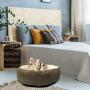 CHEWIE Comfortable Round Cat Bed and Small Dog Bed, Bite Resistance, Non-Slip and Waterproof Bottom,High Walls, Machine Washable