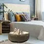 CHEWIE Comfortable Round Cat Bed and Small Dog Bed, Bite Resistance, Non-Slip and Waterproof Bottom,High Walls, Machine Washable