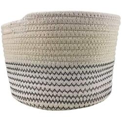 Midlee Rope Dog Toy Basket with Blank Label- Personalize It!